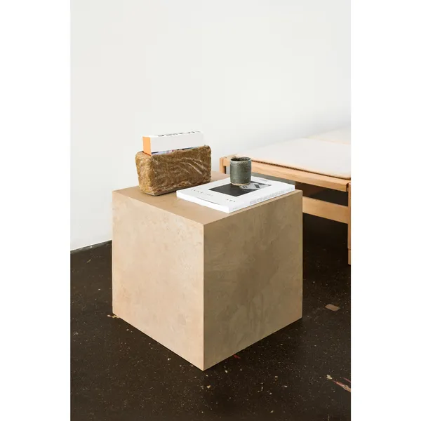 Cube Side Table Wood/ Gray