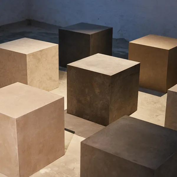 Cube Side Table Wood/ Gray
