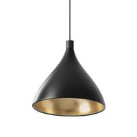 Swell Single XL Pendant Medium Black/ Brass