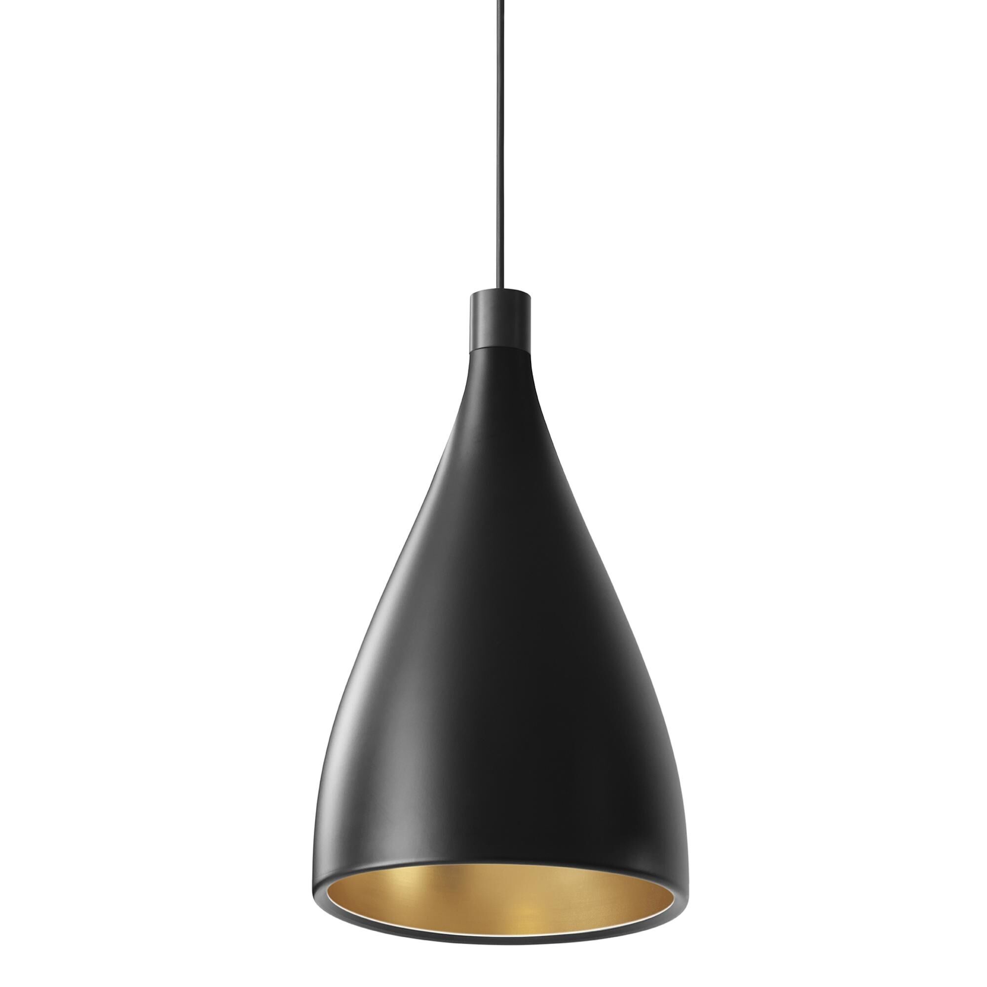 Swell Single XL Taklampa Smal Svart/ M&auml;ssing