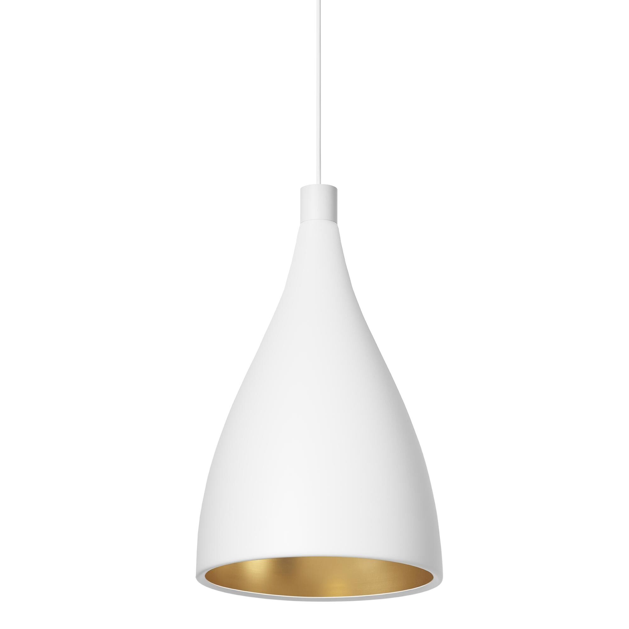 Swell Single XL Taklampa Smal Vit/ M&auml;ssing