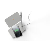 Talia Table Lamp Gray with Wireless Charger