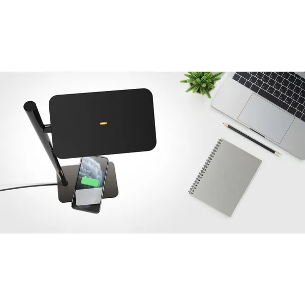 Talia Table Lamp White with Wireless Charger