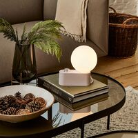 Alumina Tischlampe Rosa mit Kugel IV