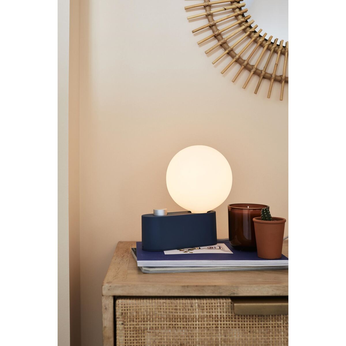 Lampe à Poser Alumina Bleu avec Sphère IV