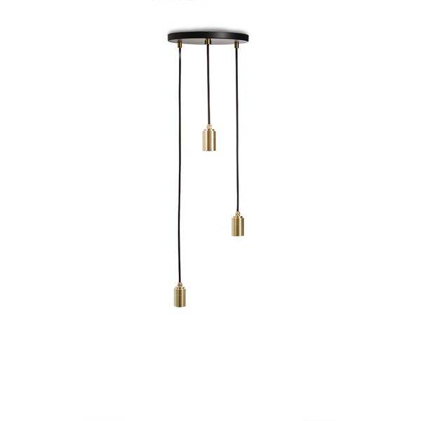 Drievoudige Hanglamp Messing