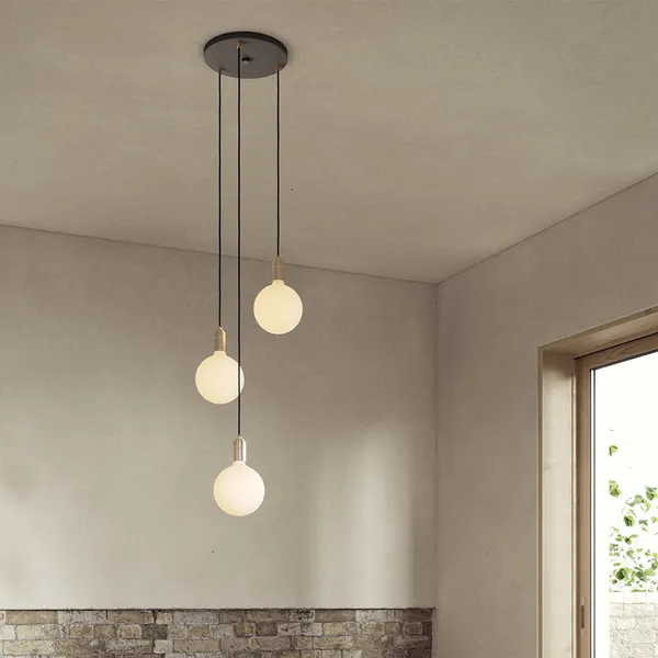 Drievoudige Hanglamp Messing