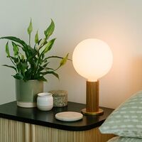 Knuckle Tafellamp Eiken M. Sphere IV Bulb