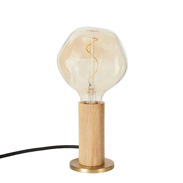 Knuckle Tischlampe Eiche mit Voronoi-I Birne