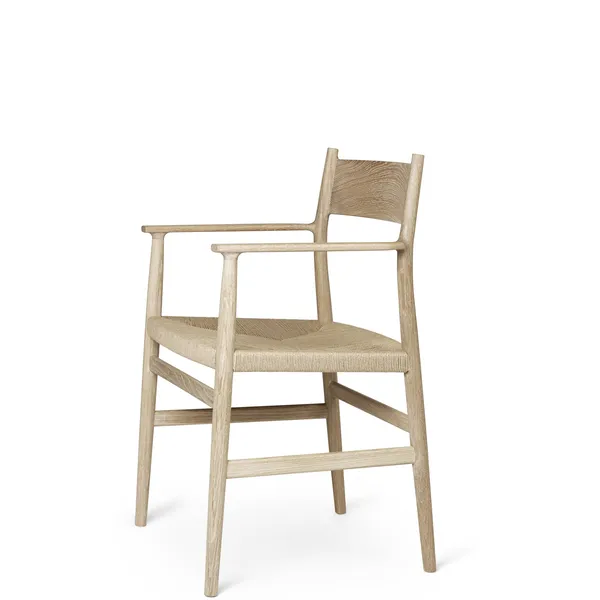 Heritage Dining Chair With Armrests and Solid Oak Back