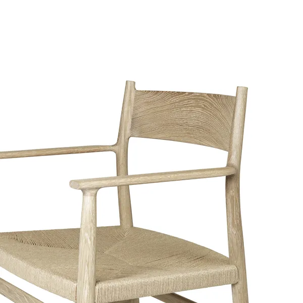 Heritage Dining Chair With Armrests and Solid Oak Back