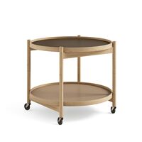 Bølling Tray Table Ø50 Beech Oiled with Panels in Beige/ Brown