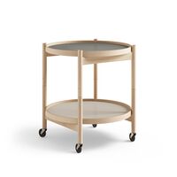 Bølling Tabletttisch Ø50 Buchenholz Geölt mit Platten in Grau/ Grau