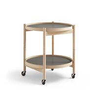 Bølling Tabletttisch Ø50 Buchenholz Geölt mit Platten in Grau/ Grau