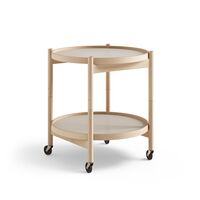 Bølling Tabletttisch Ø50 Buchenholz Geölt mit Platten in Grau/ Grau