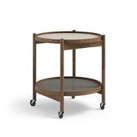 Bølling Tray Table Ø50 Räuchereiche mit Platten in Grau/ Grau