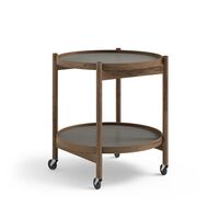 Bølling Tray Table Ø50 Räuchereiche mit Platten in Grau/ Grau
