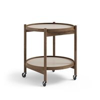 Bølling Tray Table Ø50 Räuchereiche mit Platten in Grau/ Grau