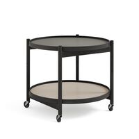 Bølling Tabletttisch Ø60 Eiche Schwarz Lackiert mit Platten in Grau/ Grau