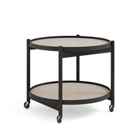 Bølling Tabletttisch Ø60 Eiche Schwarz Lackiert mit Platten in Grau/ Grau