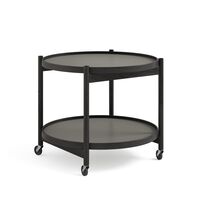 Bølling Tabletttisch Ø60 Eiche Schwarz Lackiert mit Platten in Grau/ Grau