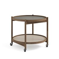 Bølling Tray Table Ø60 Räuchereiche mit Platten in Grau/ Grau