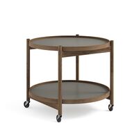 Bølling Tray Table Ø60 Räuchereiche mit Platten in Grau/ Grau