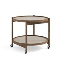 Bølling Tray Table Ø60 Räuchereiche mit Platten in Grau/ Grau