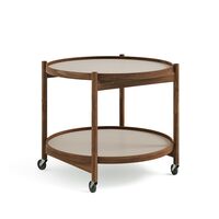 Bølling Tray Table Ø60 Walnuss mit Platten in Grau/ Grau