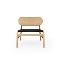 Ferdinand Armchair Oak/ Black Leather