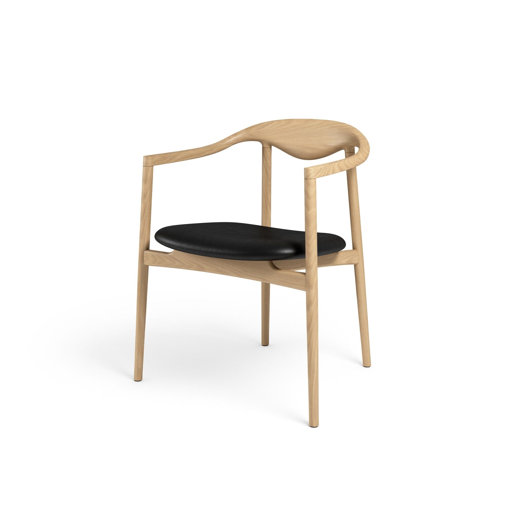 Jari Spisebordsstol Egetr/Sort Lder