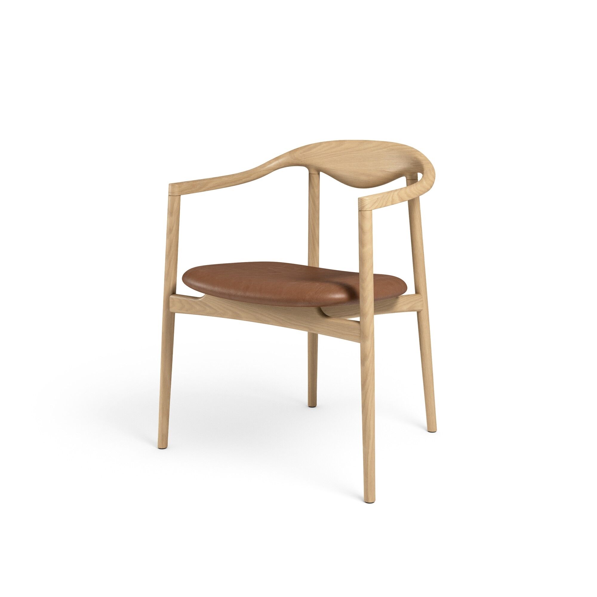Jari Spisebordsstol Egetr/Brandy Lder