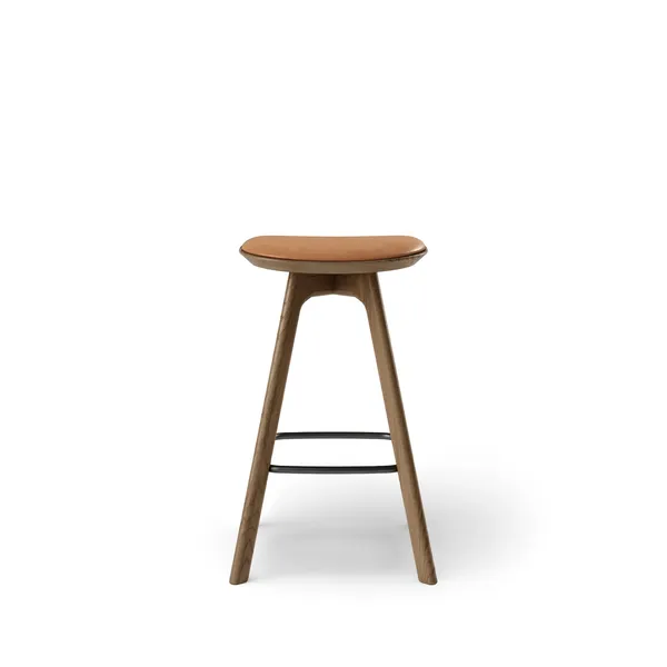Pauline Bar Stool H65 Smoked Oak/Brandy Leather