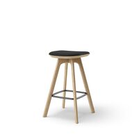 Pauline Bar Stool H65 Oak/ Black Leather