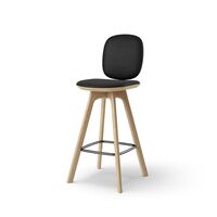 Pauline Comfort Bar Stool H65 Oak/ Black Leather