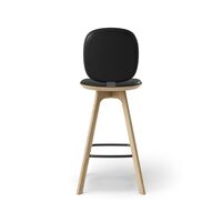 Pauline Comfort Bar Stool H65 Oak/ Black Leather