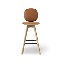 Pauline Comfort Bar Stool H65 Oak/Brandy Leather