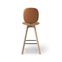 Pauline Comfort Bar Stool H65 Oak/Brandy Leather