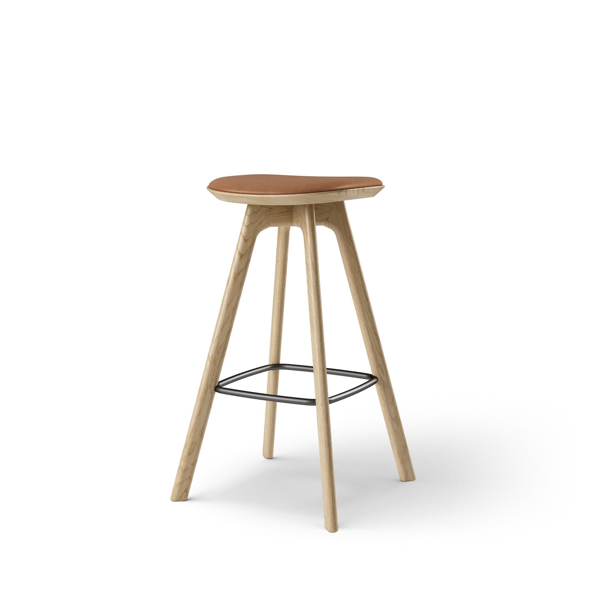 Pauline Barstol H75 Egetræ/Brandy Læder