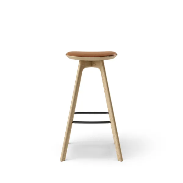 Pauline Barhocker H75 Eiche/Brandy Leder
