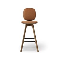 Pauline Comfort Bar Stool H75 Smoked Oak/Brandy Leather
