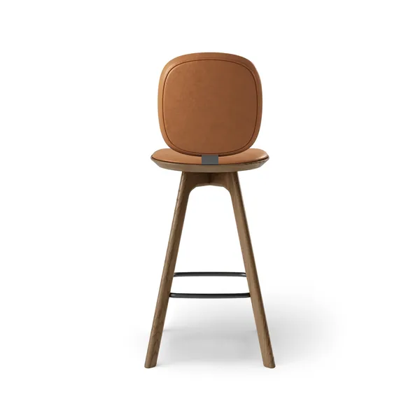 Pauline Comfort Bar Stool H75 Smoked Oak/Brandy Leather