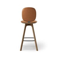 Pauline Comfort Bar Stool H75 Smoked Oak/Brandy Leather