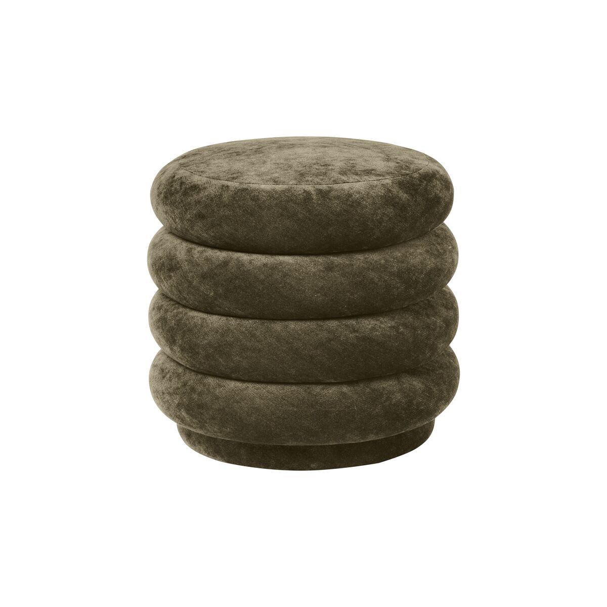 Rond Puf Faded Velvet Forest