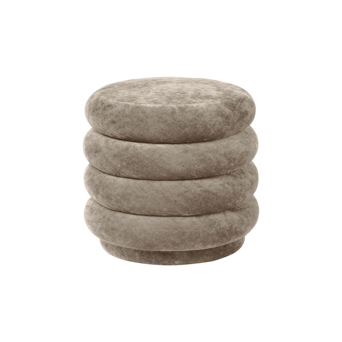 Rond Puf Faded Velvet Beige