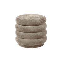 Rond Puf Faded Velvet Beige