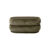 Oval Puf Faded Velvet Forest
