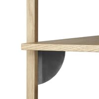 Sector Shelf Single Wide Oak/Black Brass