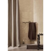 Chambray Shower Curtain Sand/ Black