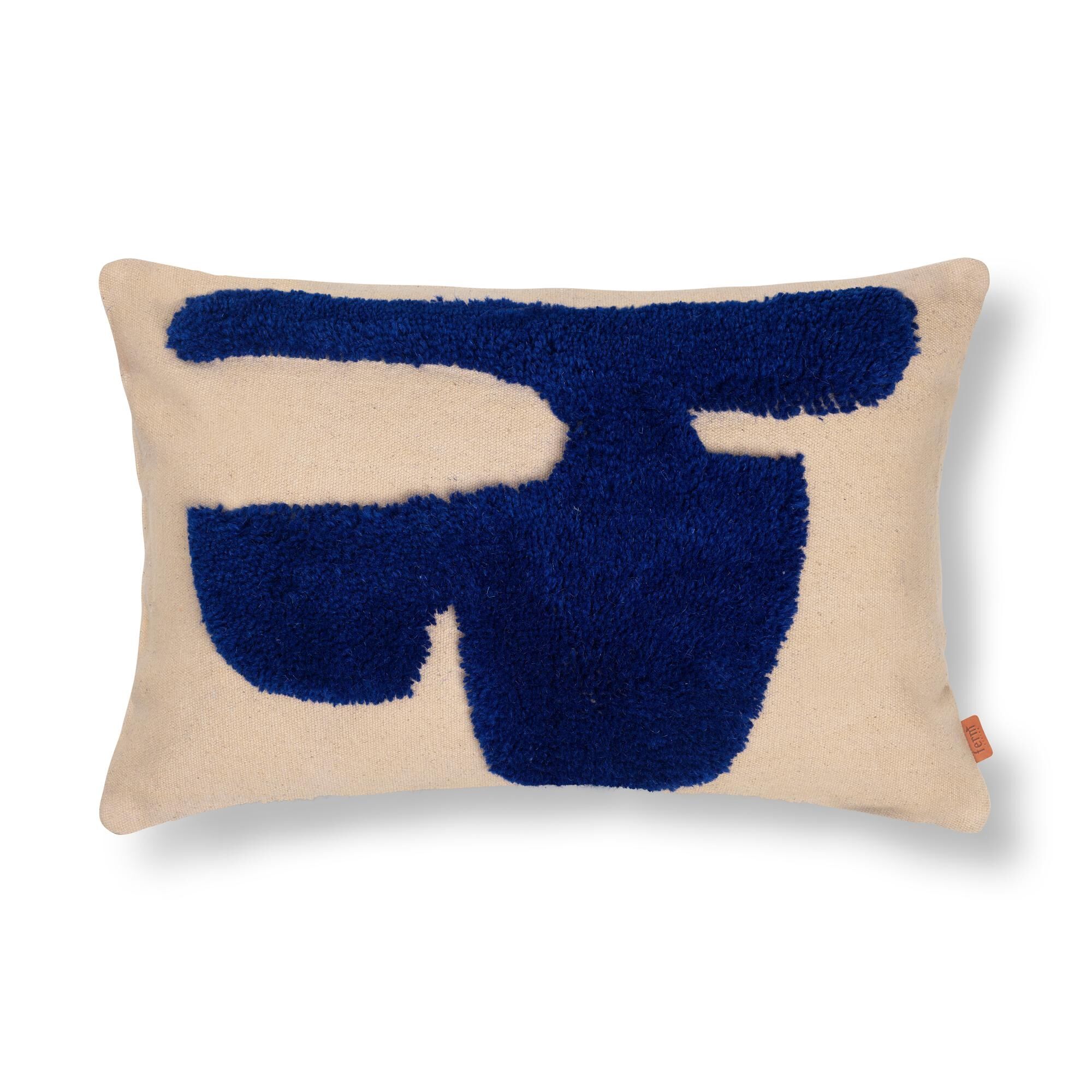 Coussin à Poser Rectangulaire Sable/Bleu Vif